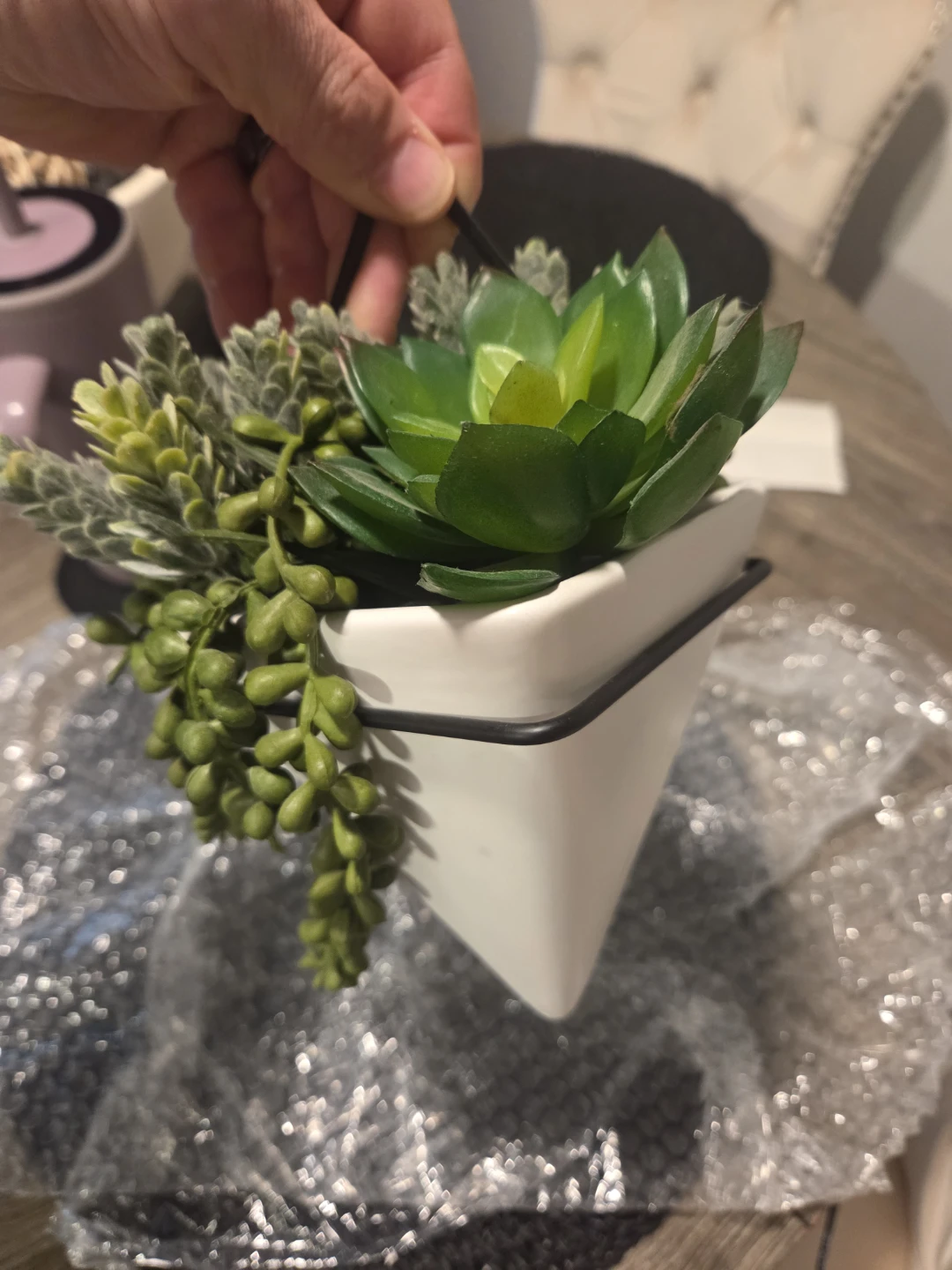 Have 4 Artificial Succulent Hanging Planter