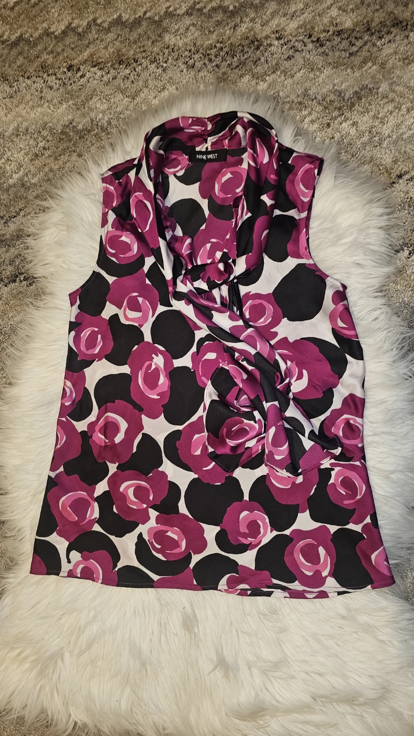Nine West Sleeveless Floral Blouse