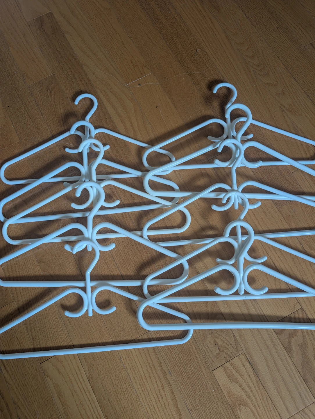 Set of 10 White Plastic Clothing Hangers
