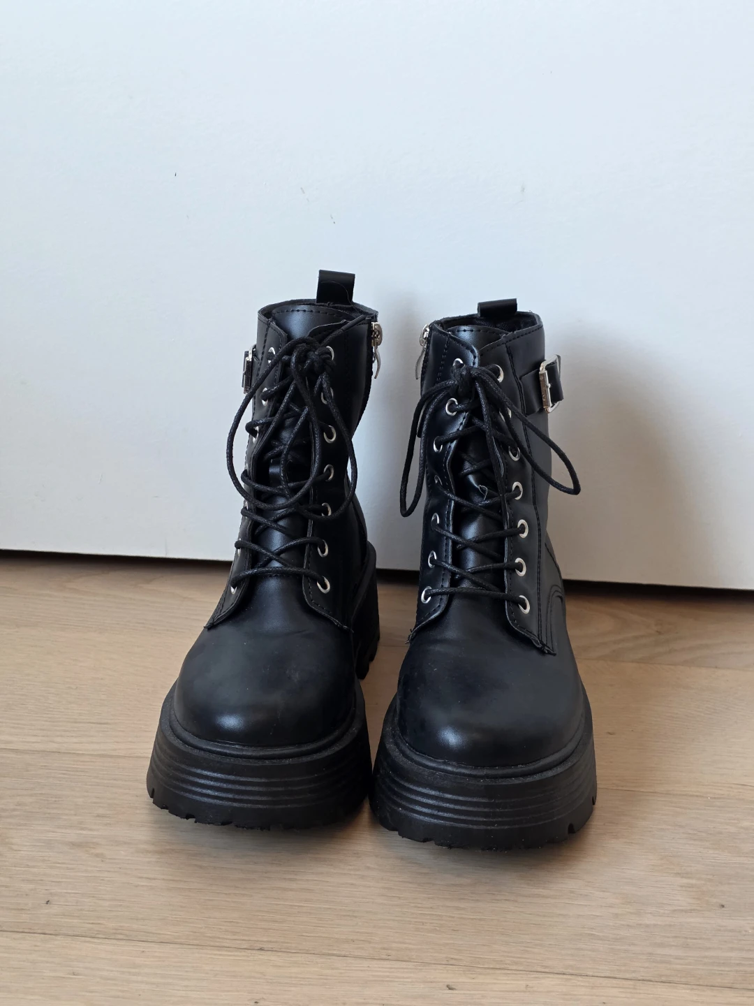 Black Platform Combat Boots
