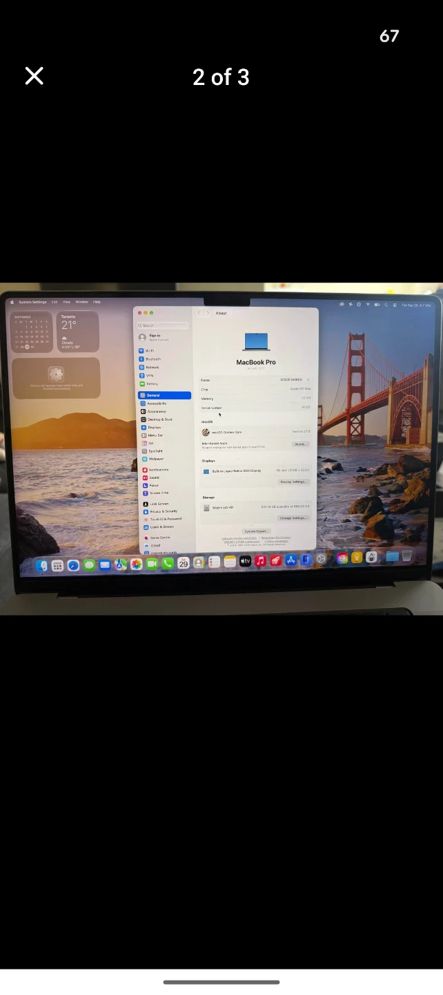 Apple MacBook Pro 16-inch M1 Max 32GB RAM 1 TB Ram - photo 2