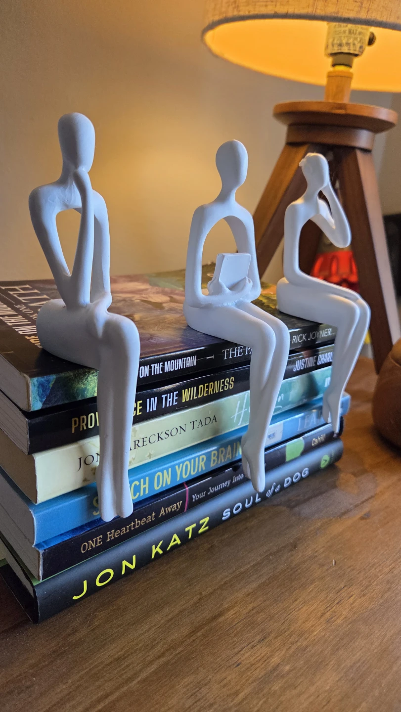 Abstract Sitting Thinking Figurines Set of 3 – Matte White *new