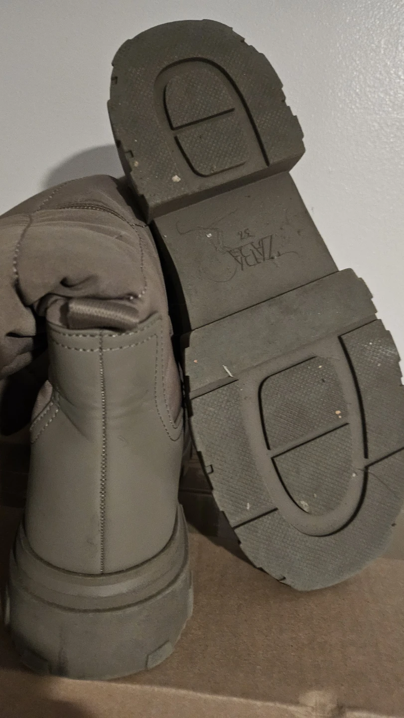 Zara Quilted Boots Taupe - photo 4