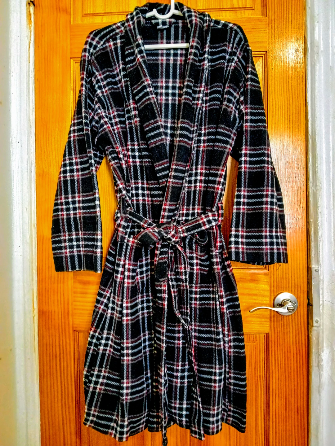 Black Plaid Fleece Robe