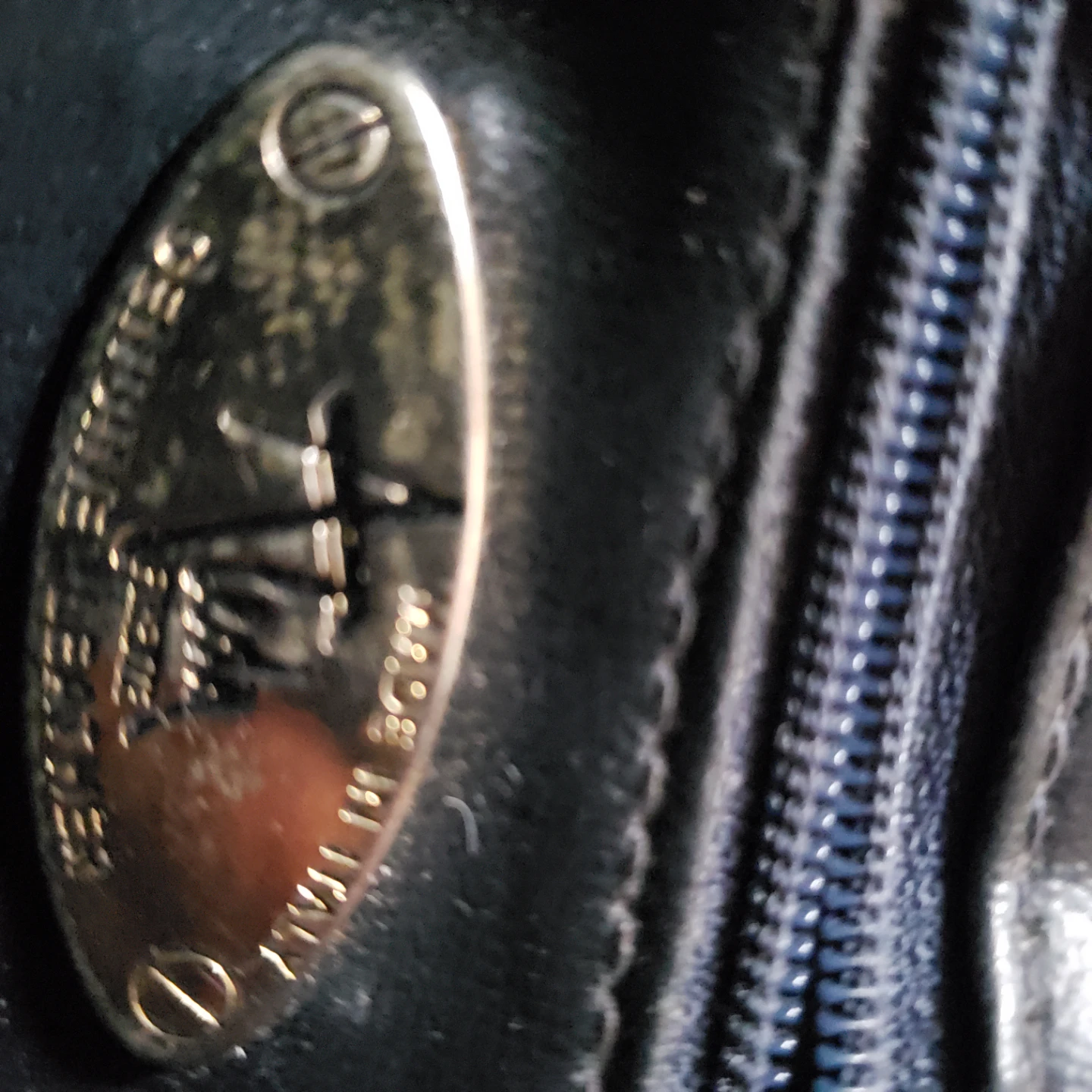 Leather handbag red and navy - photo 3