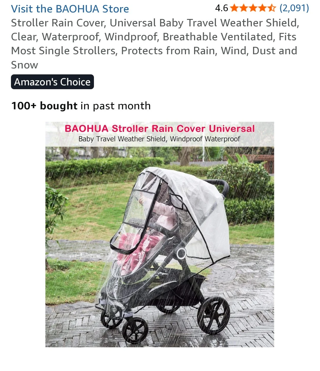 BAOHUA Universal Stroller Rain Cover - photo 2