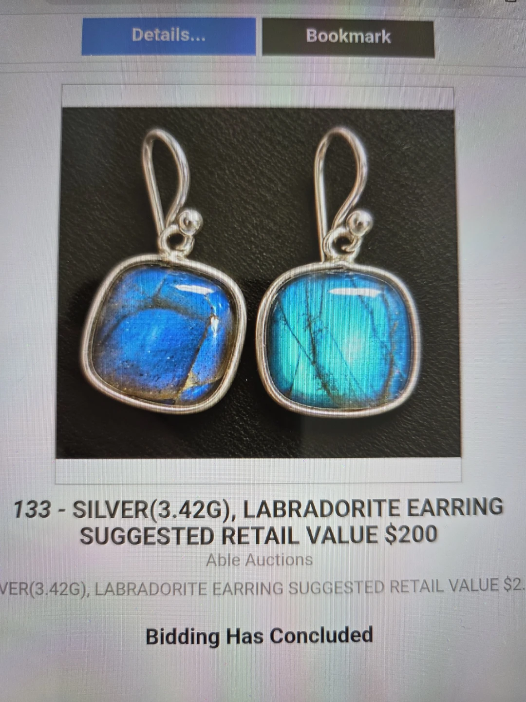 Silver (3.42) Labradorite Earrings