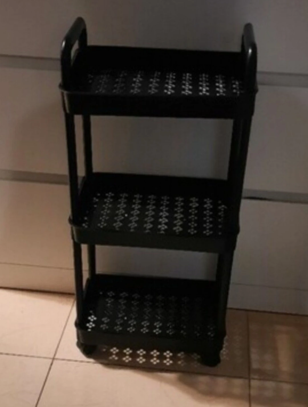 NWT 3-Tier Black Rolling Storage Organizer Cart