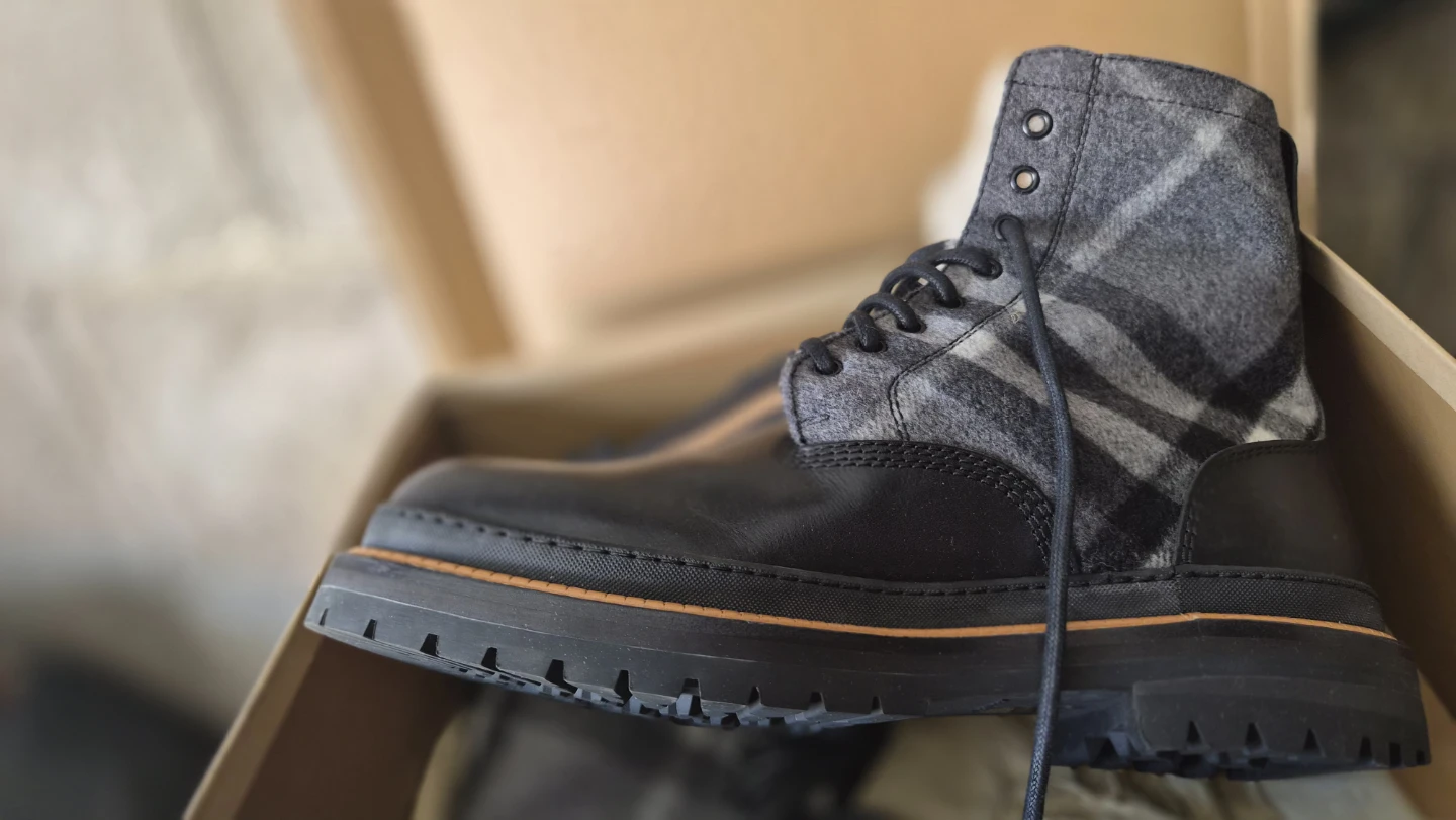 Burberry William Check Lace Up Weather Boots - photo 2