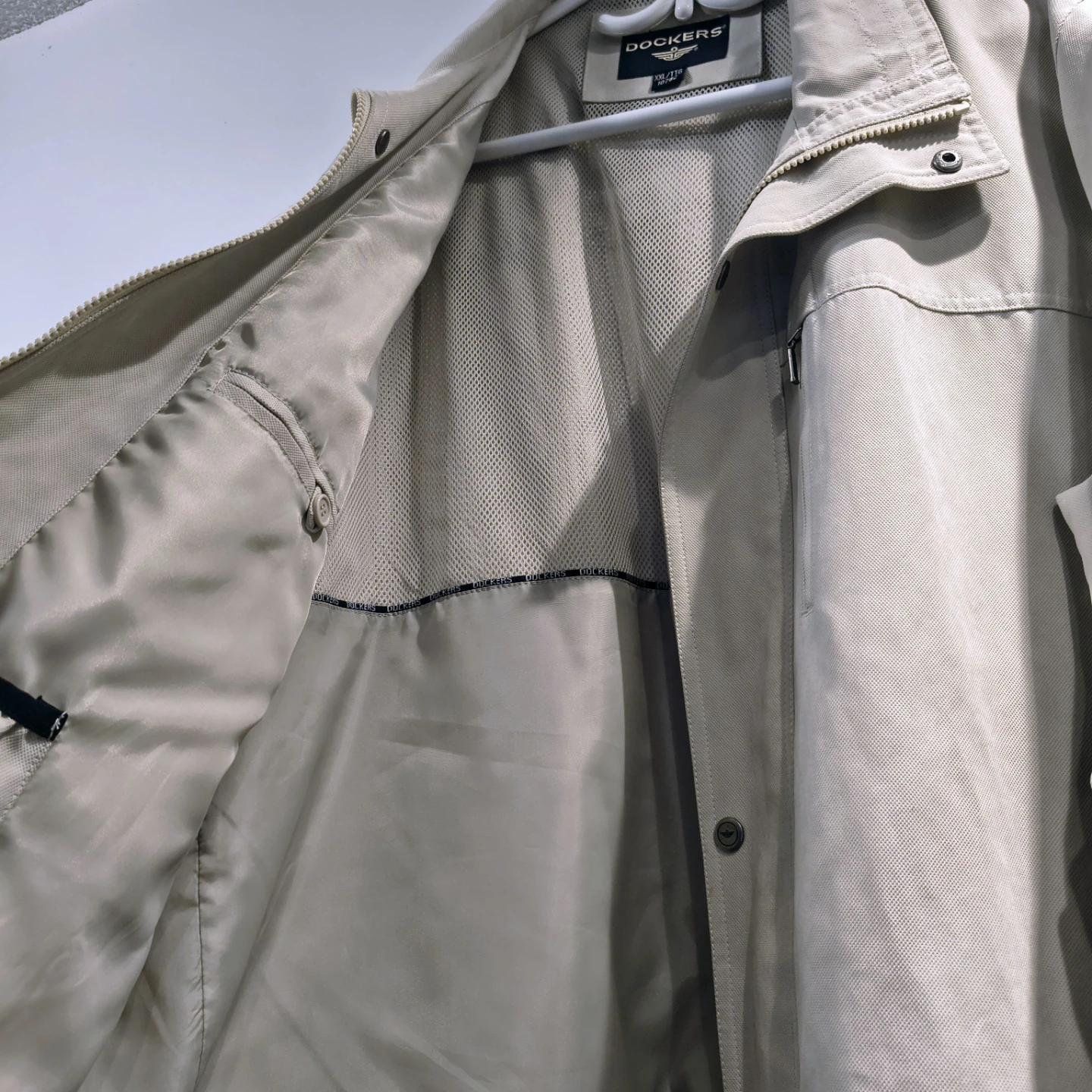 Dockers XXL Beige lightweight zip-up utility Jacket - photo 4
