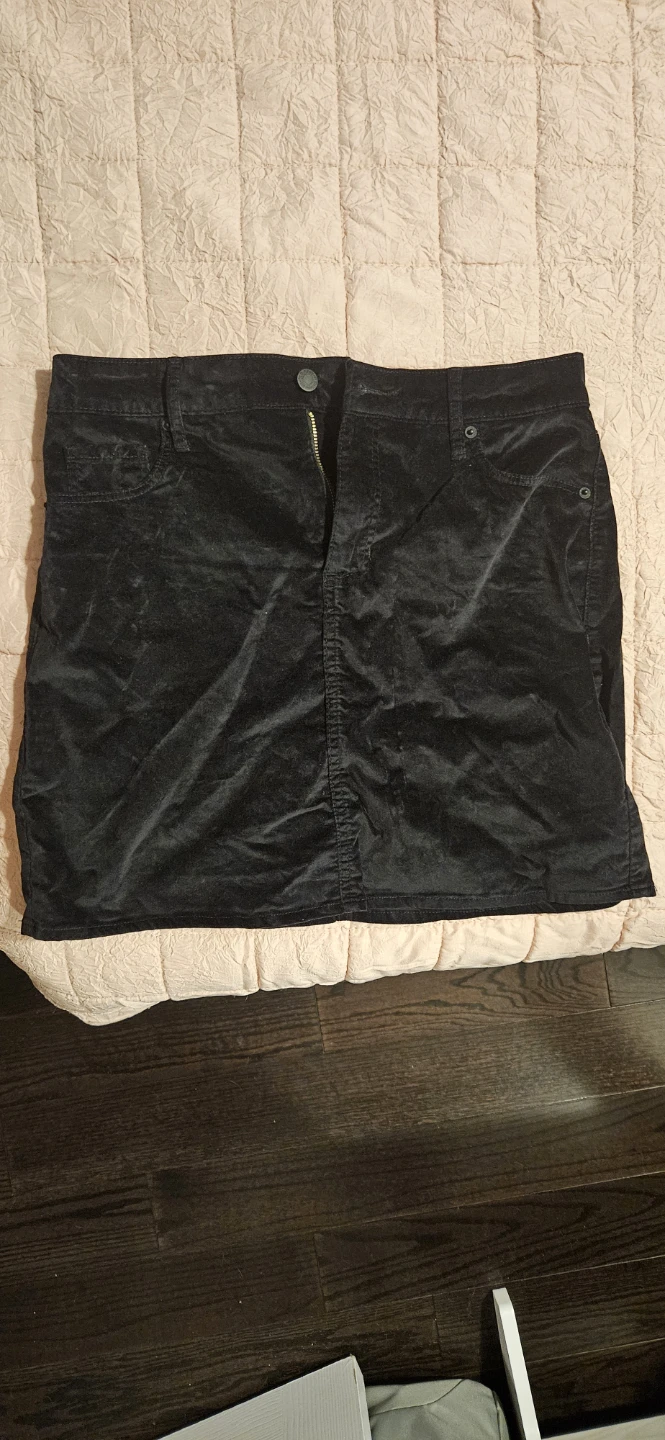 Black Faux Suede Mini Skirt