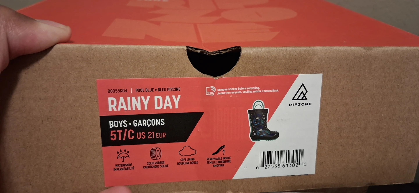 Ripzone Rainy Day Boys Boots Size 5T