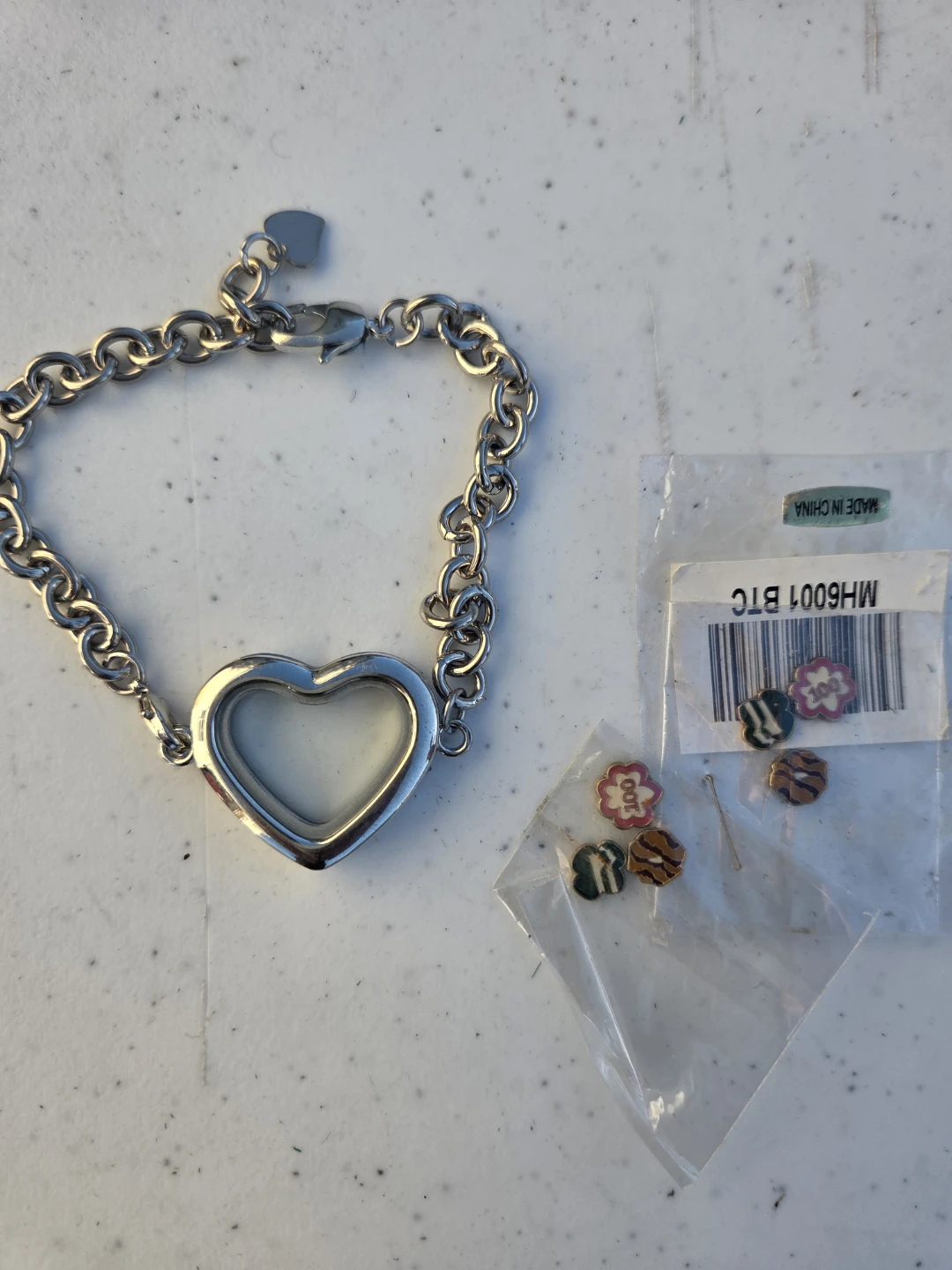 Girl scouts Heart Locket Charm Bracelet with Charms
