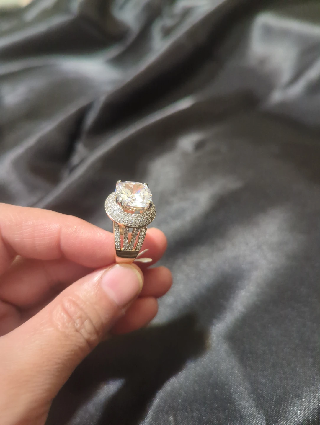 Gold Tone Halo Ring Size 8 and 9