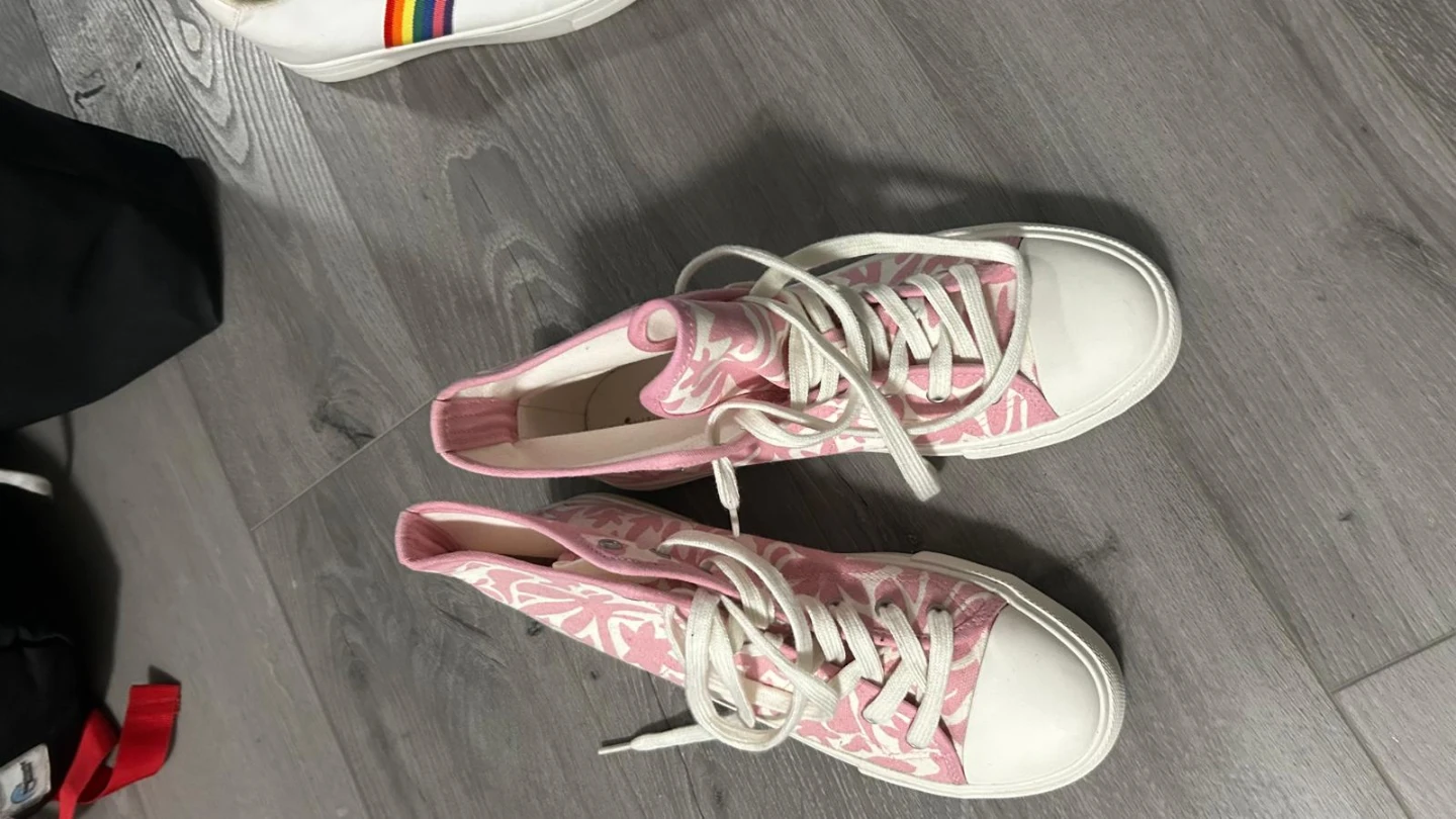 Pink Pattern High Top Sneakers