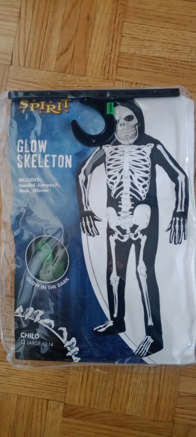 Spirit Halloween Glow Skeleton Costume - Child Large 12-14