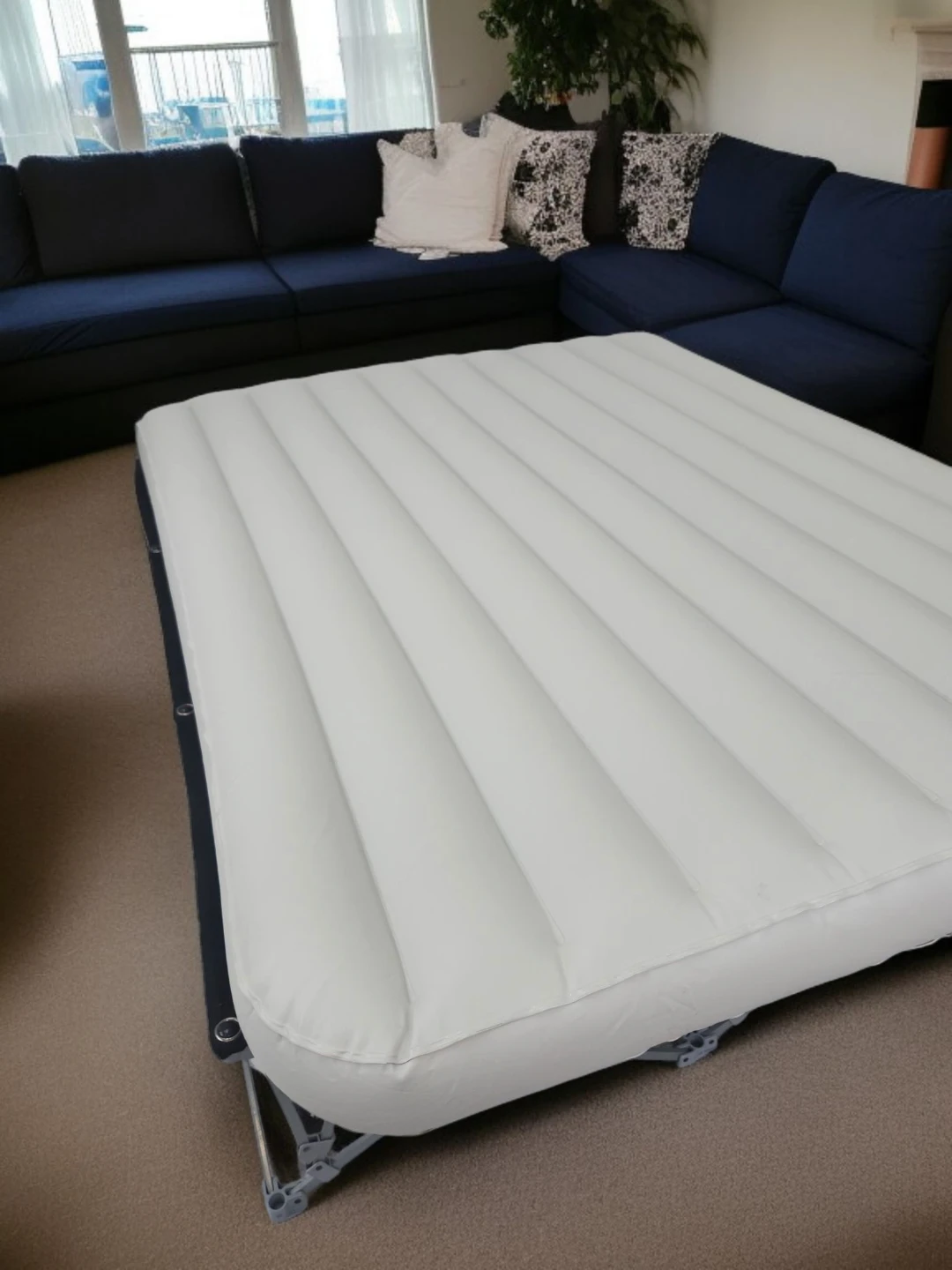 Bed Queen Air Mattress with Frame and Rolling Case and air pump - photo 2