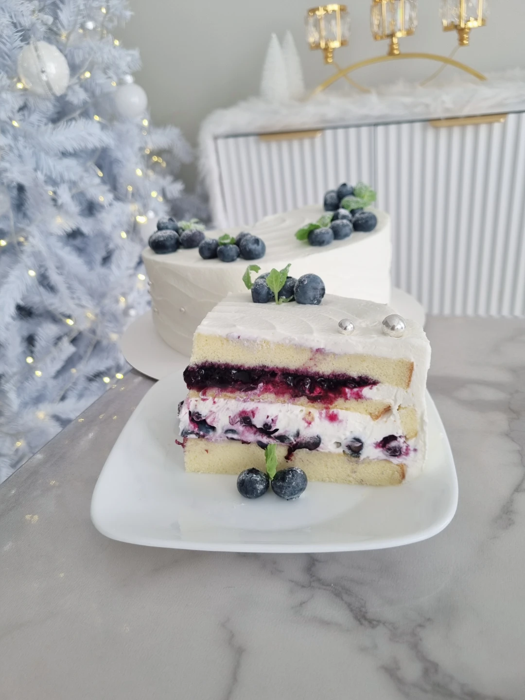 Fresh Blueberry & Strawberry Whipped Cream Cake - photo 2