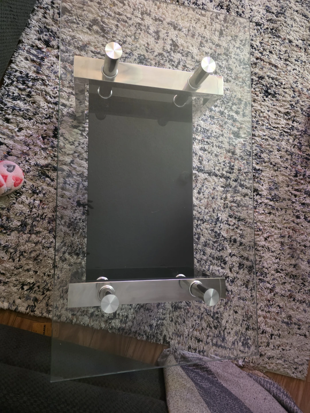 Modern Glass and Metal Coffee Table