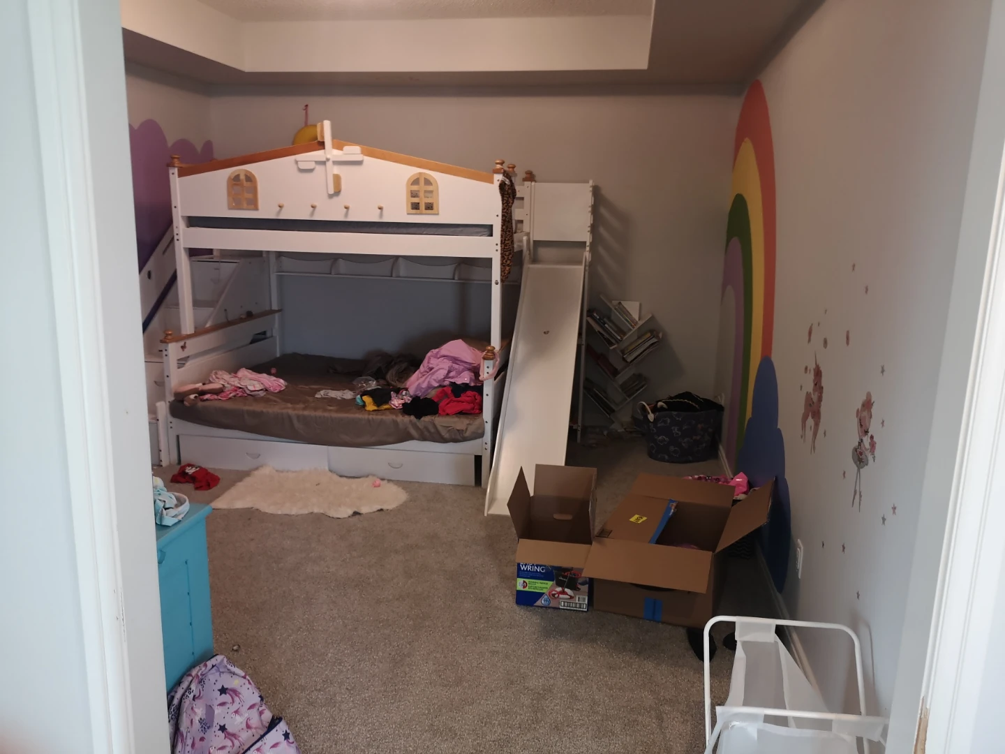 Kids House Bunk Bed with Slide and Storage Stairs - photo 3