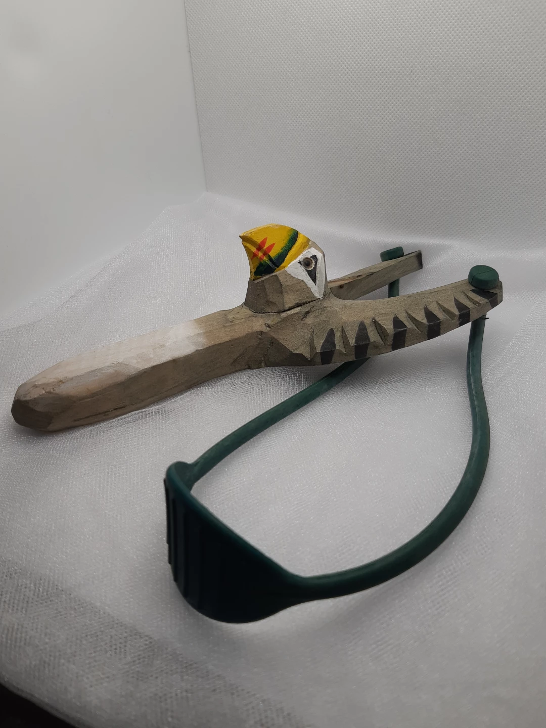 Hand carved wooden animal slingshot