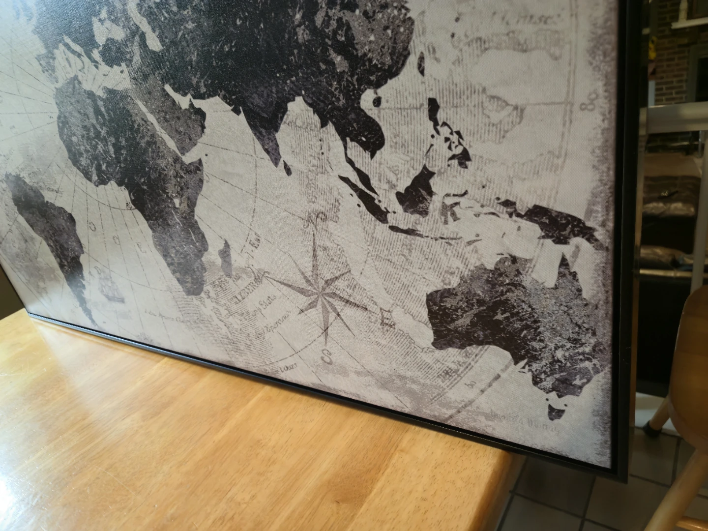 Vintage World Map Framed Wall Art – 37" x 24.5 - photo 3