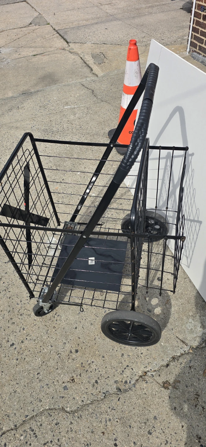 Black Folding Shopping Cart - photo 2
