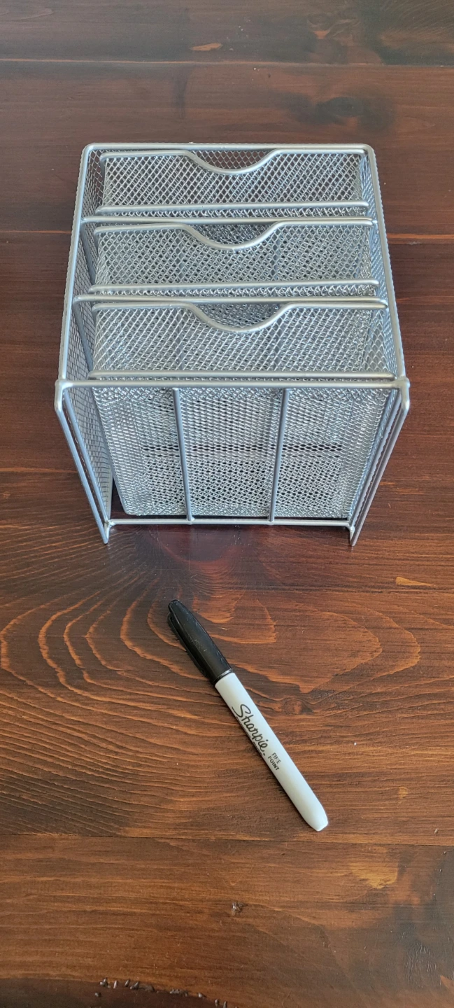 Silver Mesh 3-Drawer Desk Organizer - photo 3