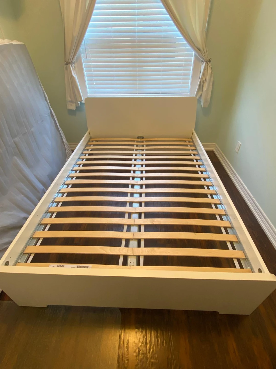 IKEA White Bed Frame with Luroy Slatted Base - photo 2