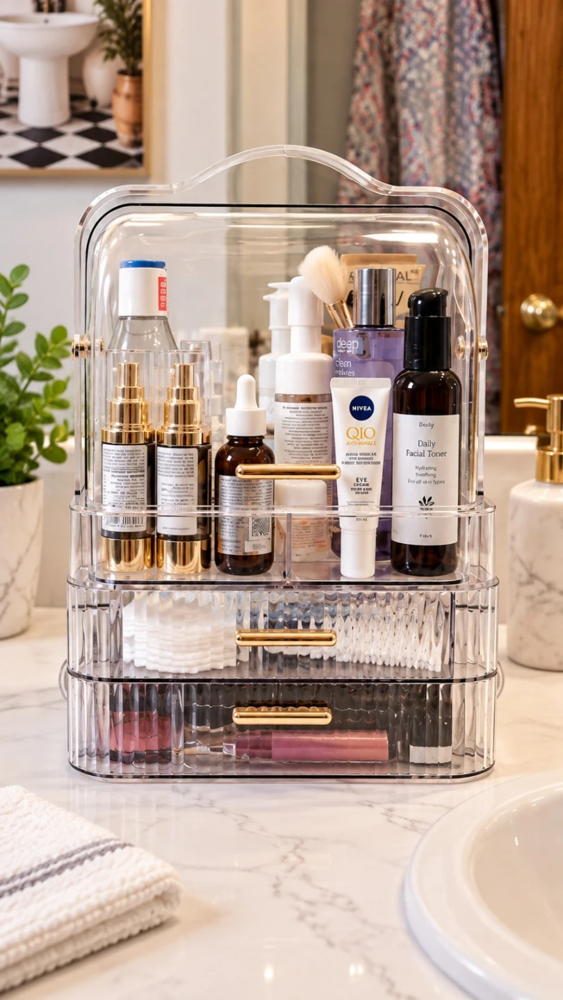 Clear Acrylic Cosmetic Organizer with Drawers - photo 2