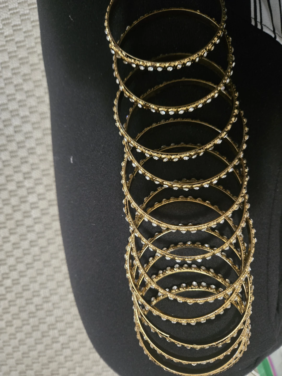Set of 12 Gold-Tone Stone Bangles - photo 2