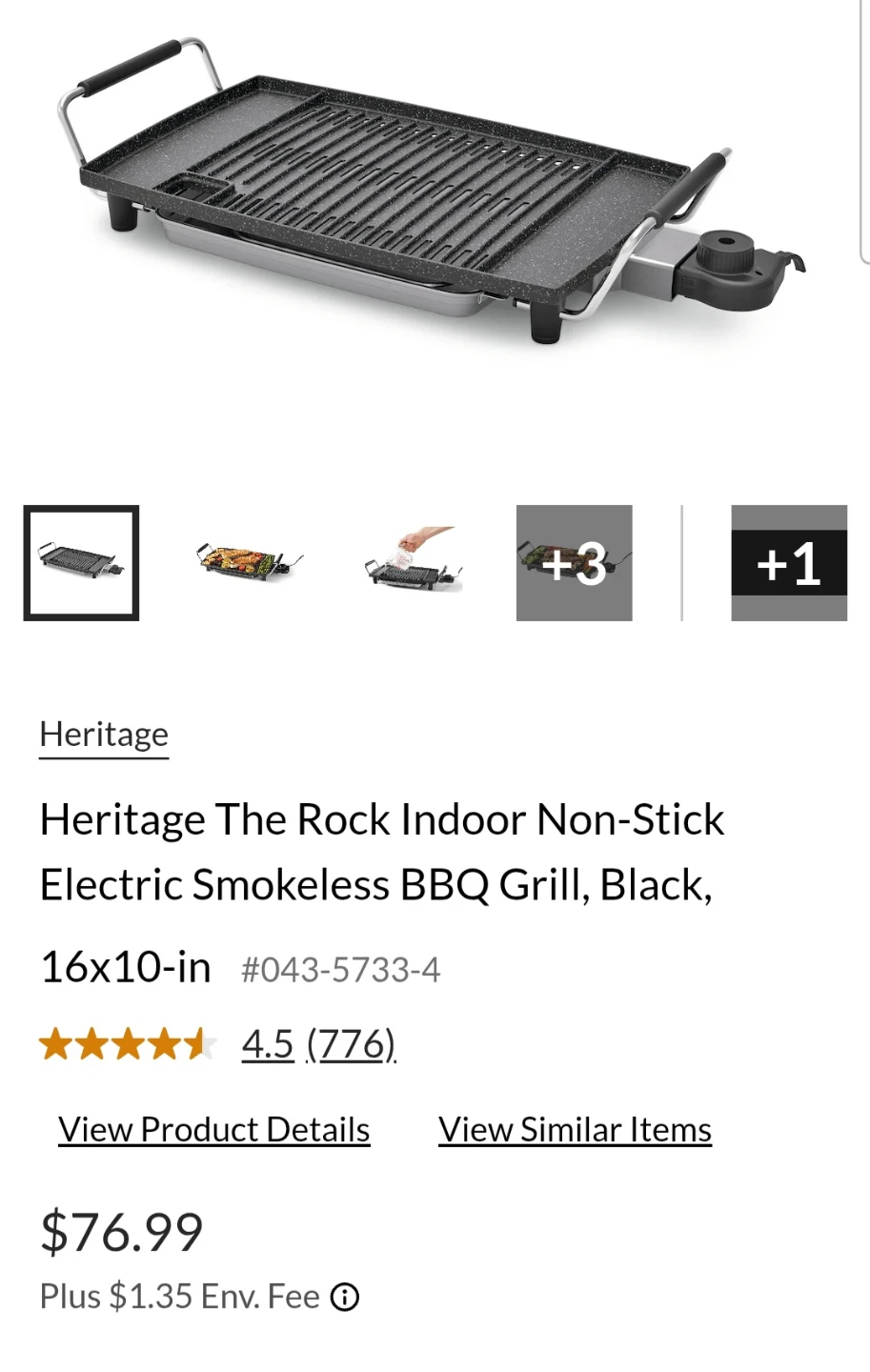 Heritage The Rock Indoor Smokeless BBQ Grill