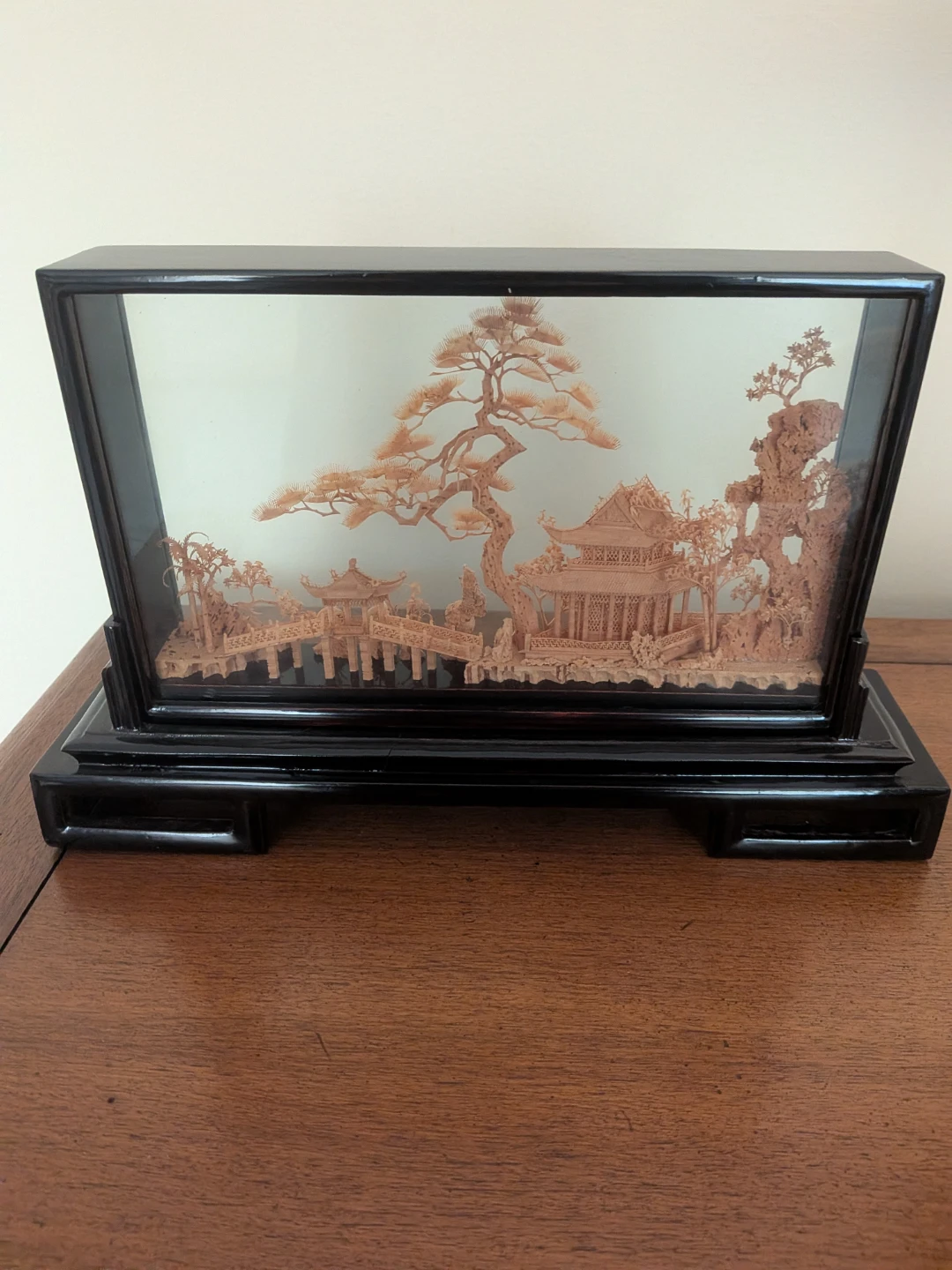 Vintage Chinese Cork Diorama Carving
