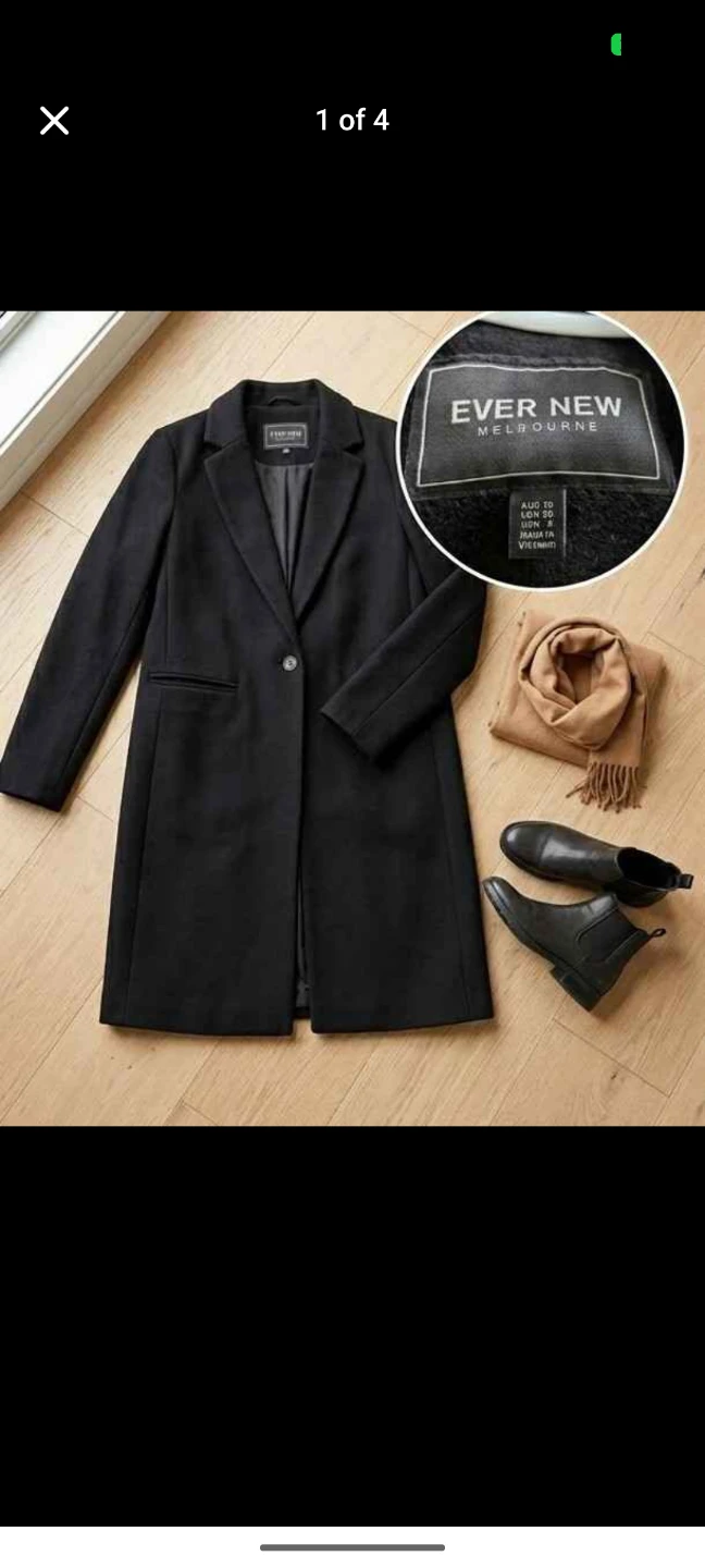 Ever New Melbourne Black Wool Coat