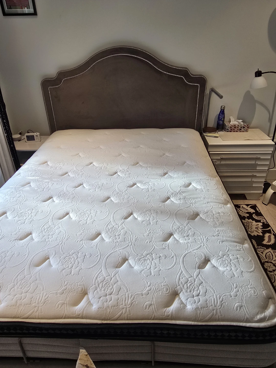 Adjustable Bed with Upholstered Headboard