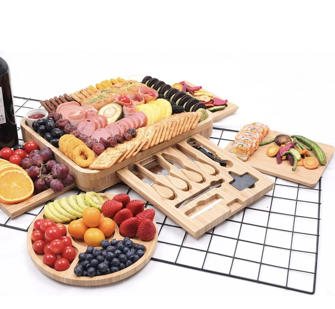 Bamboo Charcuterie Board with Serving Set - photo 5