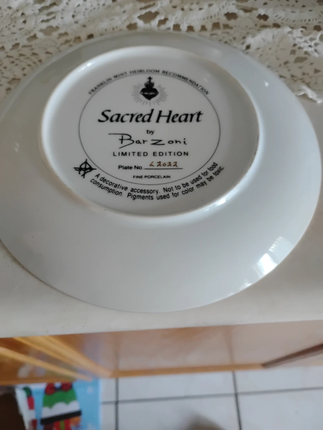 Sacred Heart Decorative Plate by Barzoni