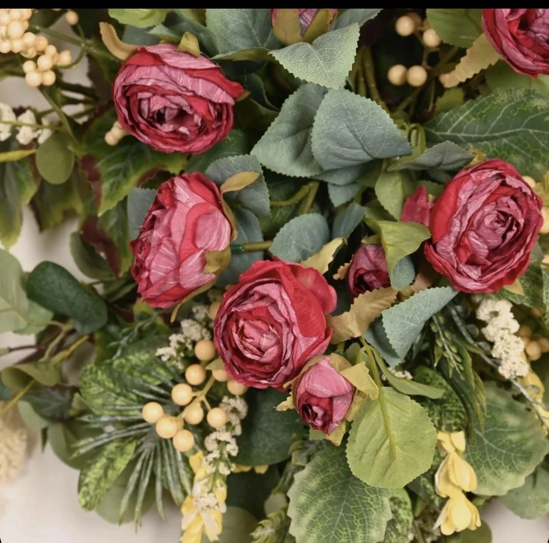 Artificial Floral Swag with Roses and Greenery - photo 5