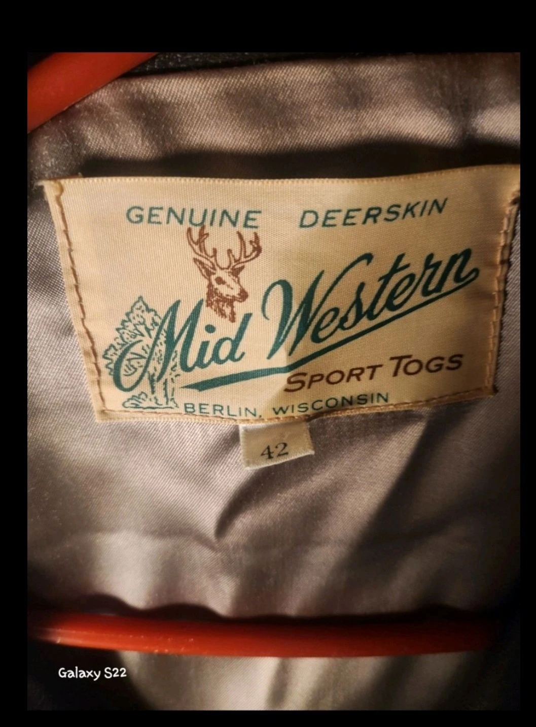 Mid Western Sport Togs Deerskin Leather Jacket Size 42 - photo 2