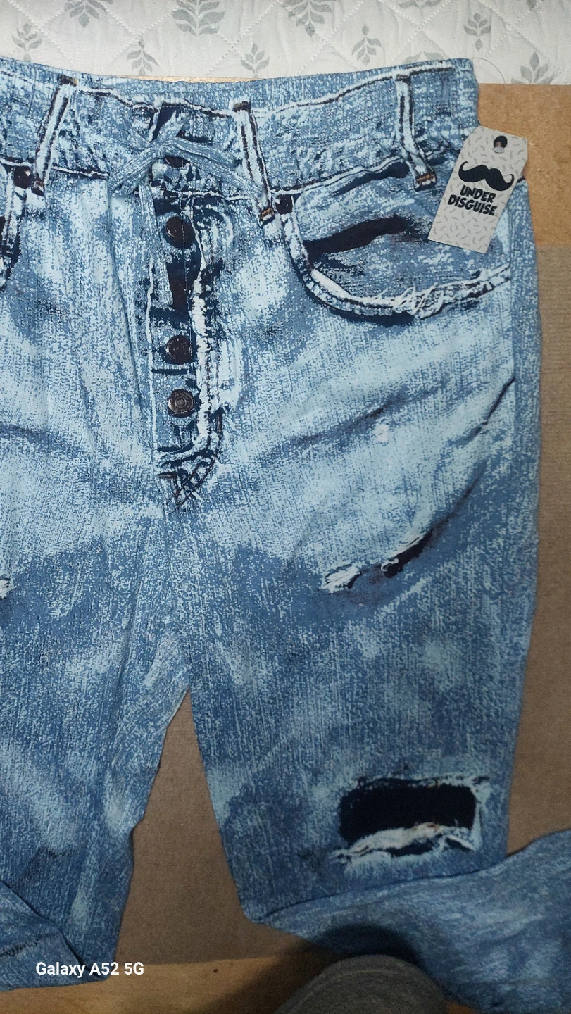 Under Disguise Acid Wash Jeans, Large "faux denim " - photo 2