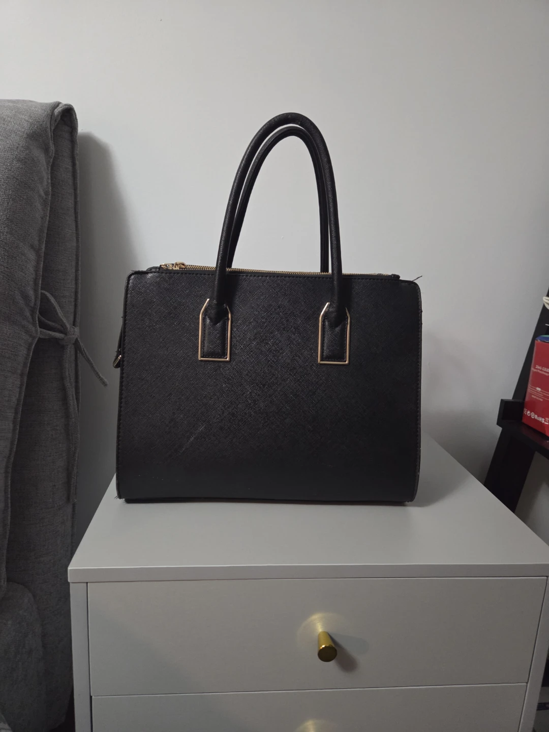 Black structured handbag