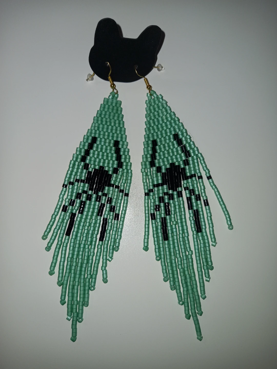 Halloween spider 🕷 beaded fringe earrings - photo 3