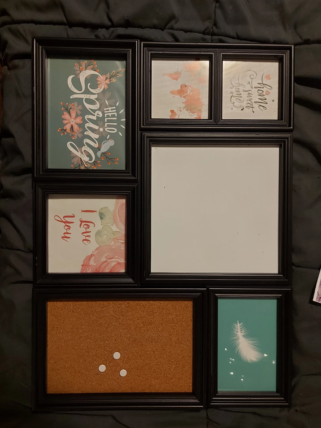 Black Multi-Photo Collage Frame with Corkboard - photo 2