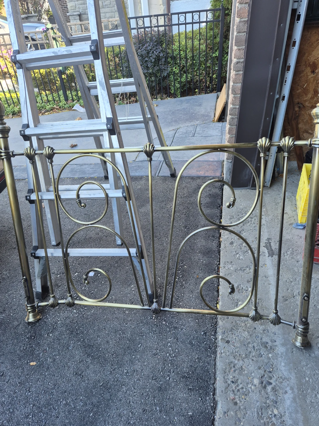 Vintage Brass Bed Frame Headboard and Footboard - photo 2