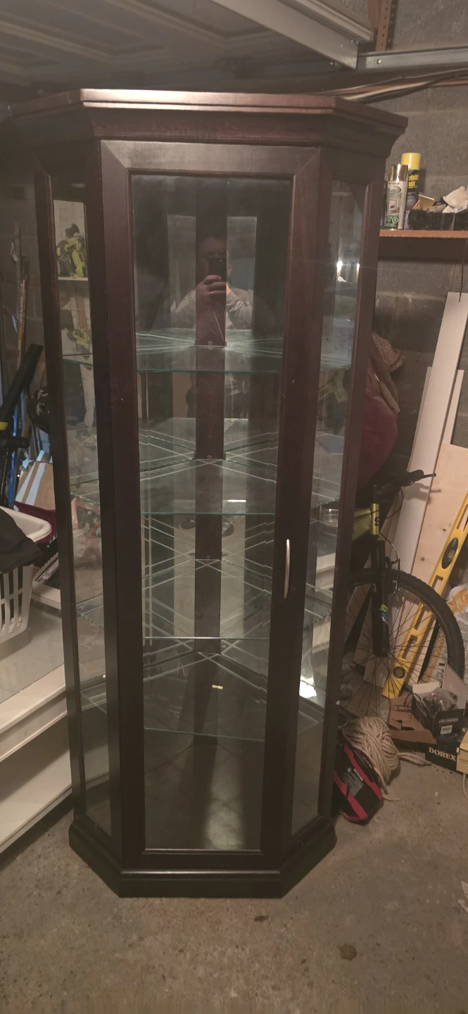 Dark Wood Corner Display Cabinet