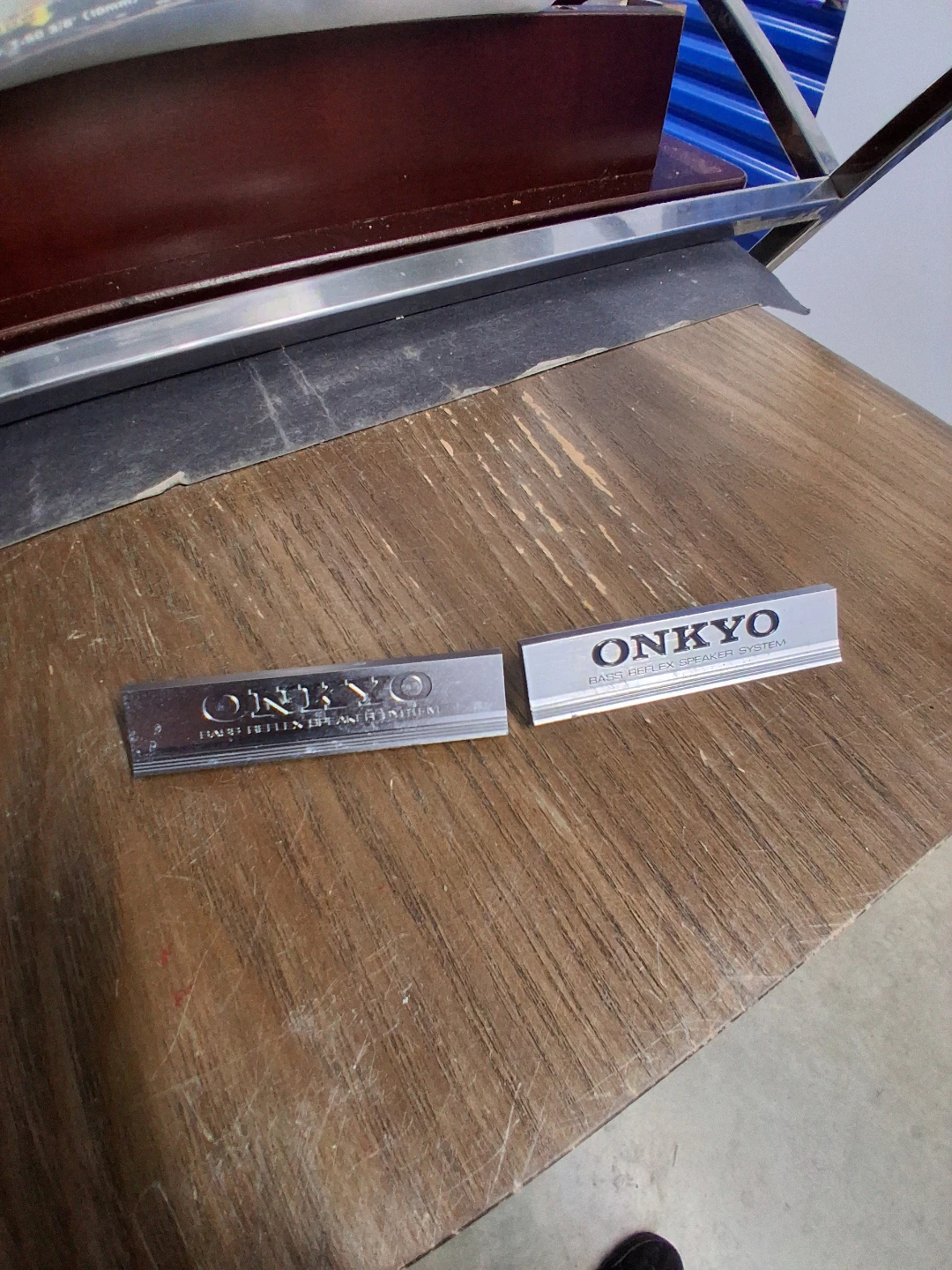 Pair of Onkyo Bass Reflex Speaker System Badges