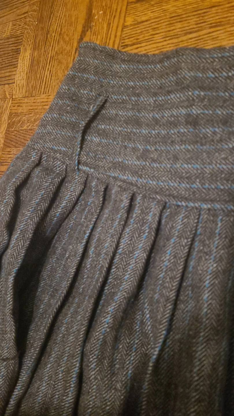 Grey Herringbone Pleated Skirt - photo 2