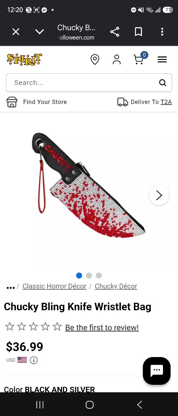 Chucky Bling Knife Wristlet Bag