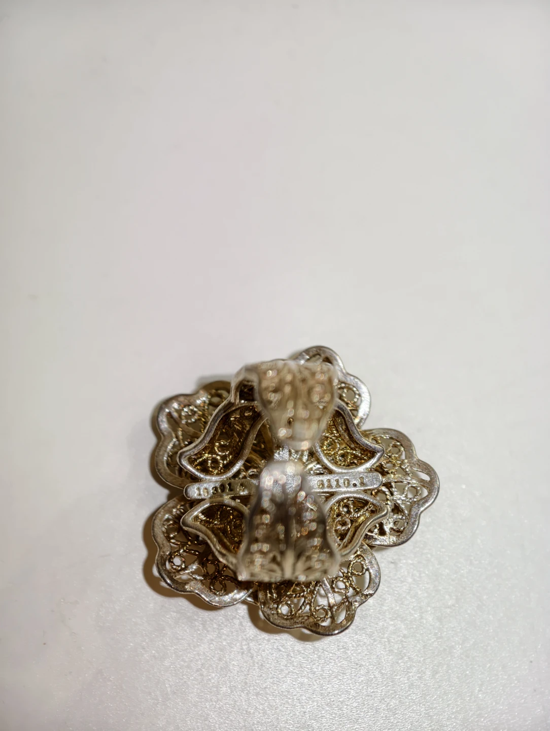 Authentic 20th-century vintage handmade silver flower ring - photo 3