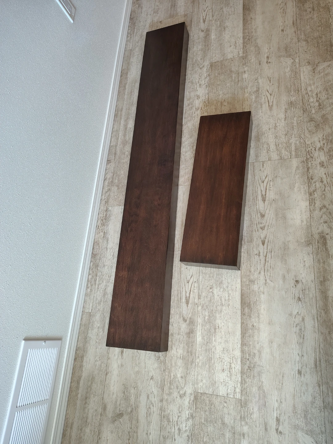 Two diy floating shelves